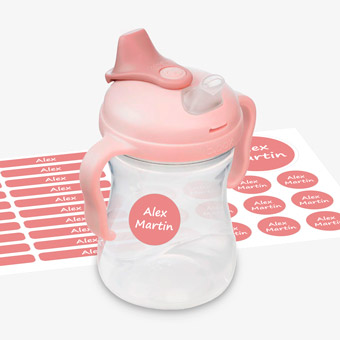 Pack 3 en 1 de tazas y vasos infantiles B.BOX rosa personalizada