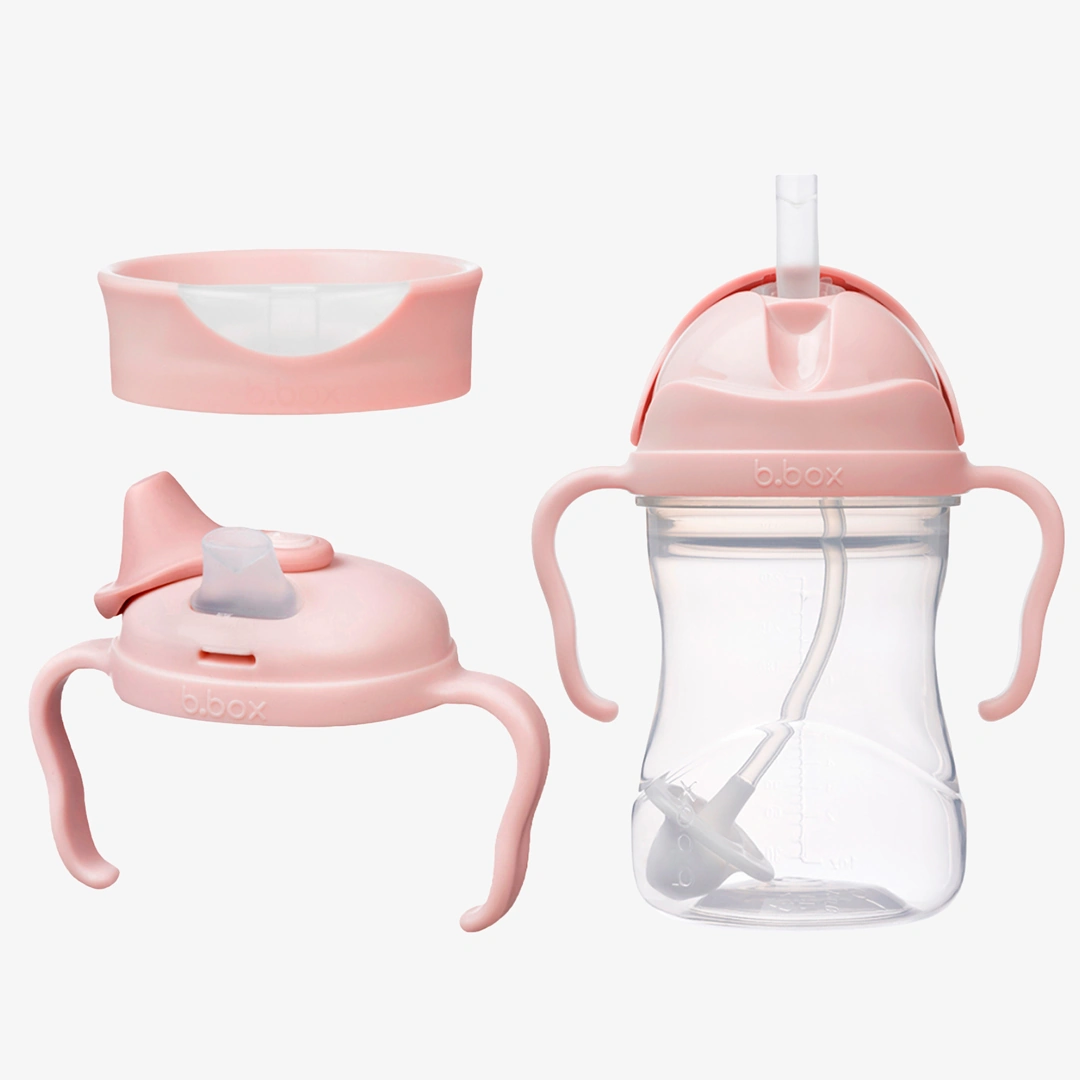 Personalised pink B.BOX 3-in-1 children’s cup and tumbler set