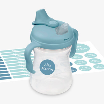 Pack 3 en 1 de tazas y vasos infantiles B.BOX azul personalizada