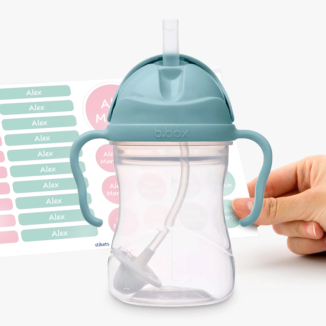 Tazza e bicchiere 3 in 1 per bambini B.BOX azzurro personalizzata
