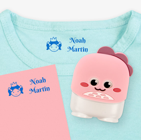 Sello personalizado infantil dino para marcar ropa y objetos