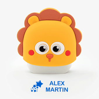 Sello personalizado infantil león para marcar ropa y objetos