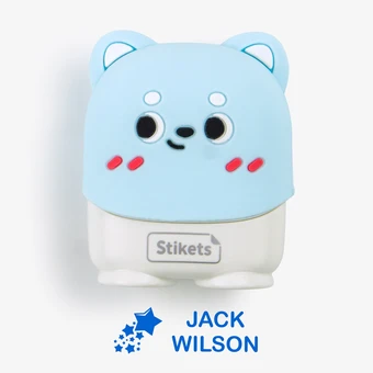 Blue Teddy Bear Custom Kids' Stamp for Marking Clothes and Objects