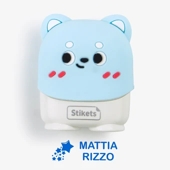 Timbro personalizzato per bambini Orsetto azzurro per contrassegnare vestiti e oggetti
