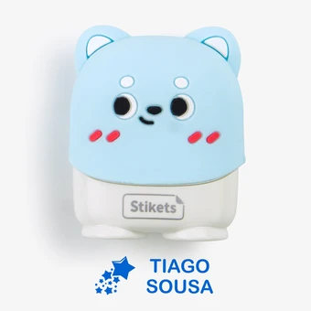 Carimbo infantil personalizado do Ursinho azul para marcar roupas e objetos 