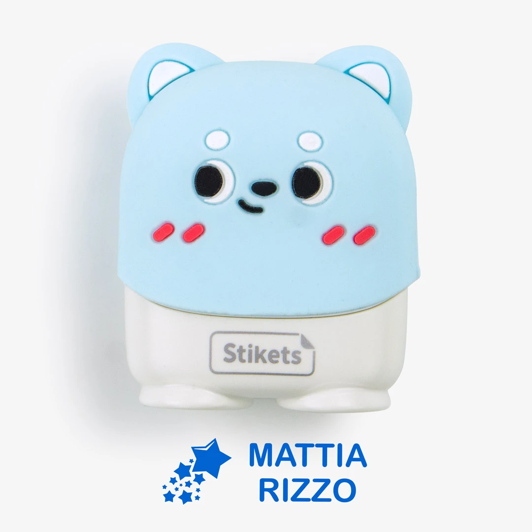 Timbro personalizzato per bambini Orsetto azzurro per contrassegnare vestiti e oggetti