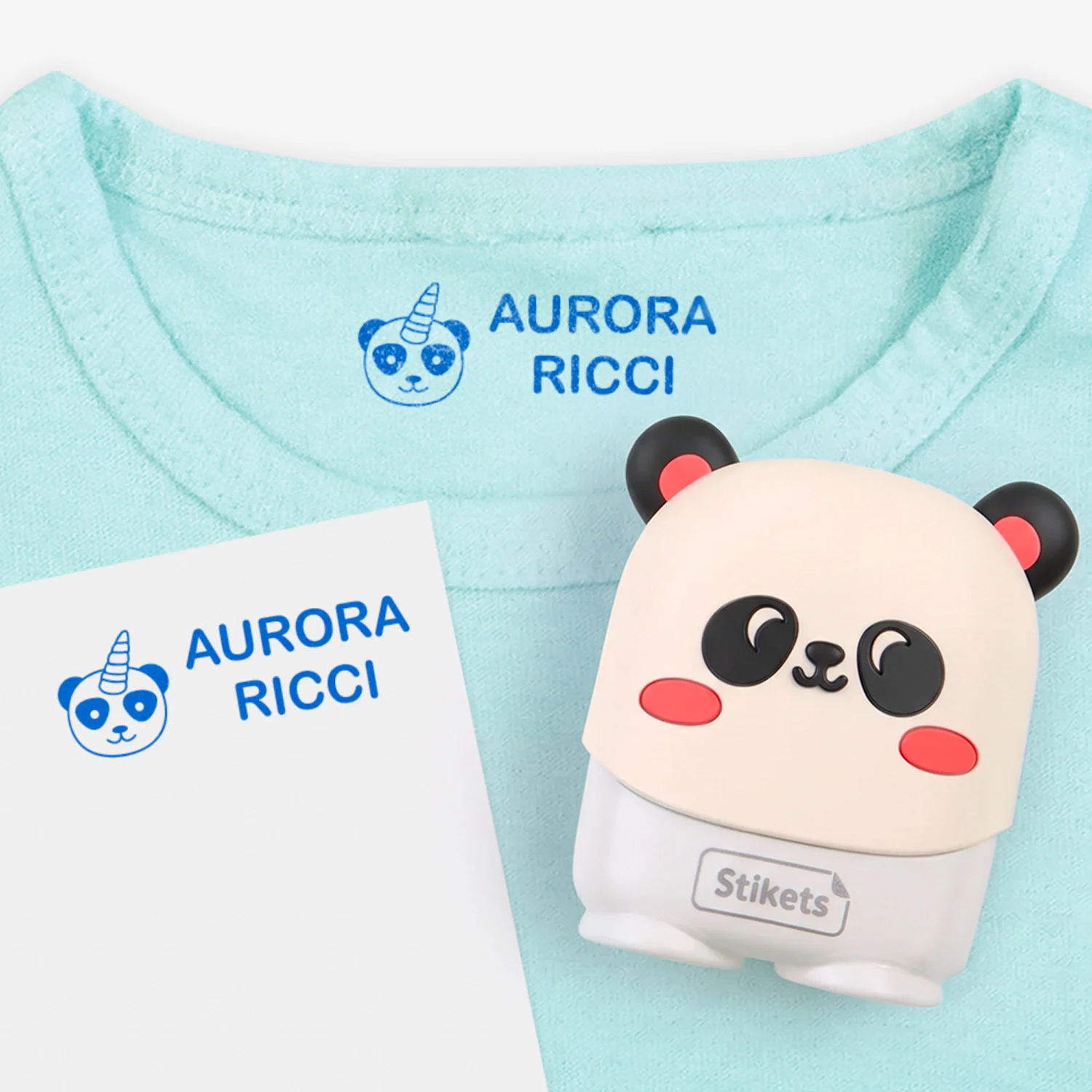 Timbro personalizzato per bambini Panda per contrassegnare vestiti e oggetti Timbro personalizzato per bambini Panda per contrassegnare vestiti e oggetti