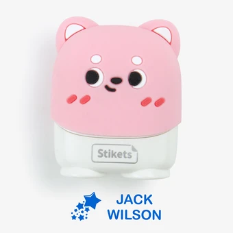 Pink Teddy Bear Custom Kids' Stamp for Marking Clothes and Objects