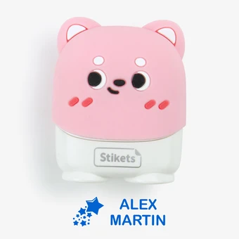 Sello personalizado infantil oso rosa para marcar ropa y objetos
