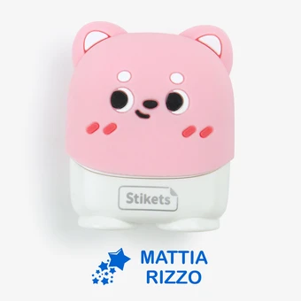 Timbro personalizzato per bambini Orsetto rosa per contrassegnare vestiti e oggetti