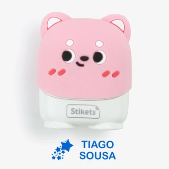 Carimbo infantil personalizado do Ursinho cor-de-rosa para marcar roupas e objetos 
