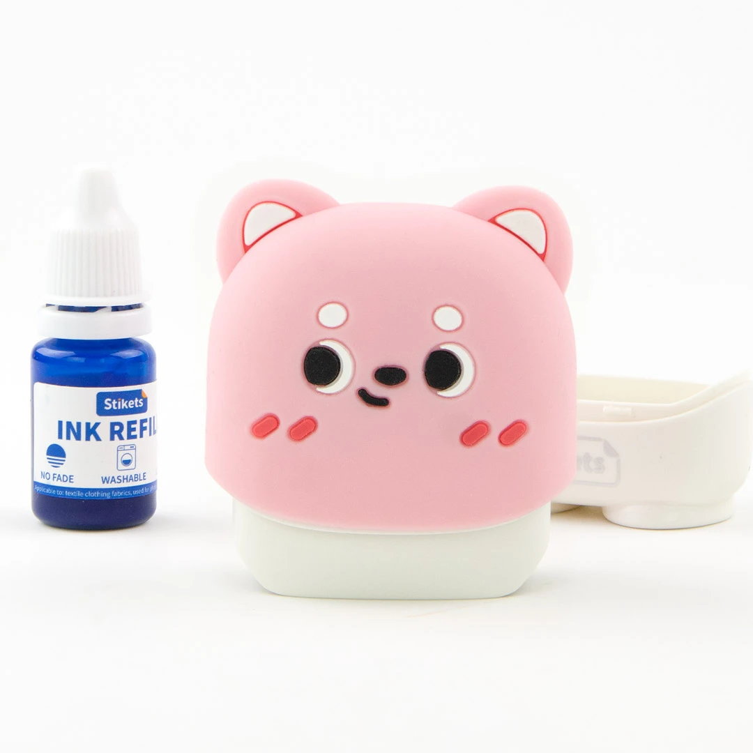 Personalisierter Kinderstempel Rosa Bär – für Kleidung & mehr