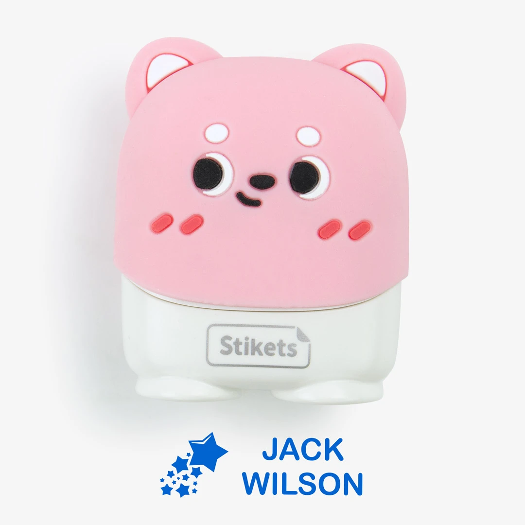 Personalisierter Kinderstempel Rosa Bär – für Kleidung & mehr
