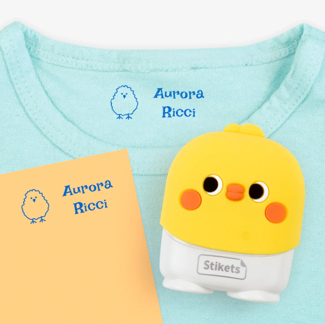 Timbro personalizzato per bambini Pulcino per contrassegnare vestiti e oggetti