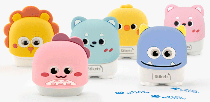 Stamps for children's clothing and objects