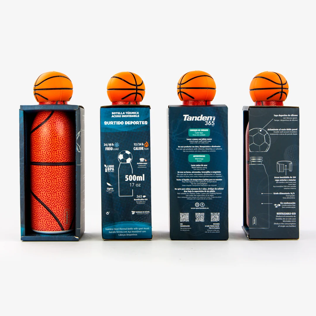 Bouteille isotherme personnalisée Basket Tandem 500 ml Bouteille isotherme personnalisée Basket Tandem 500 ml