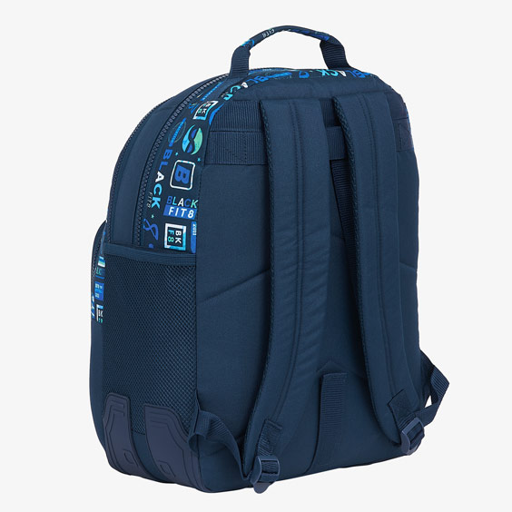 Blackfit8 Retro Logo Backpack with Triple zipper
