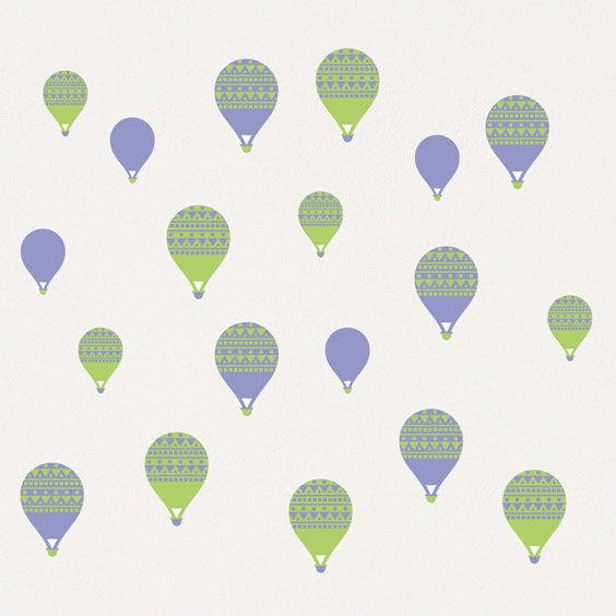 Deko Wandaufkleber Grüne Ballons mit Muster