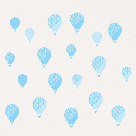 Textured Blue Balloons Wall Decals