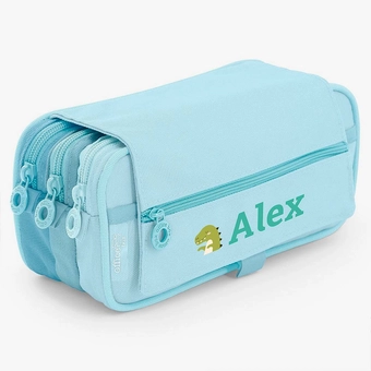 Blue Personalised Three-zipper School Cases
