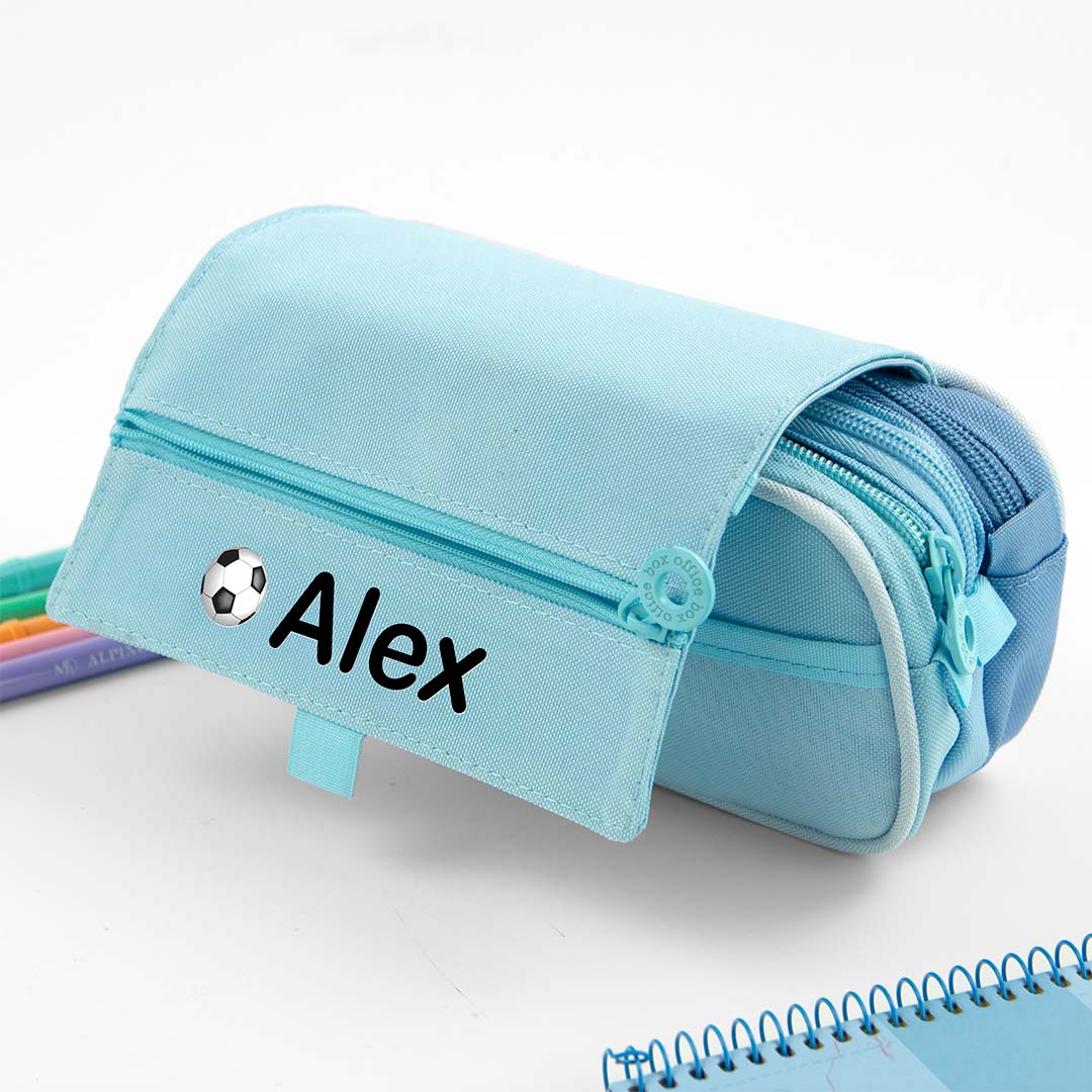 Personalized Triple Pocket Pencil Case