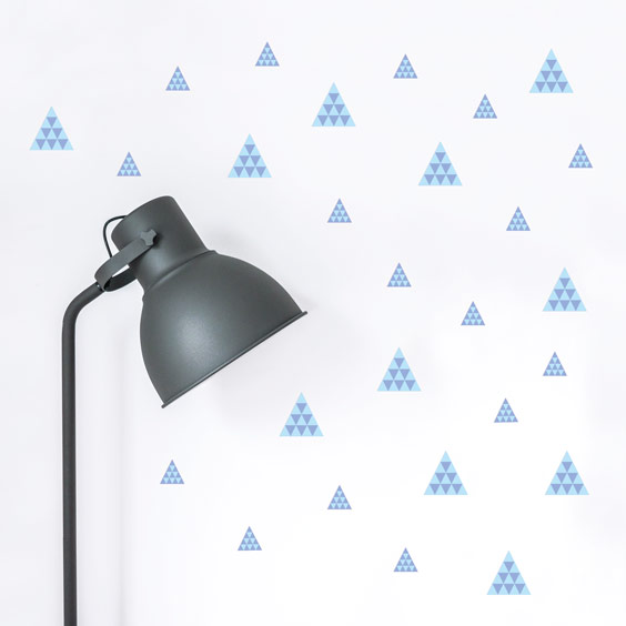 Blue Textured Triangles Wall Decals