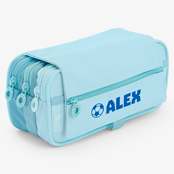 Blue Personalised Three-zipper School Cases