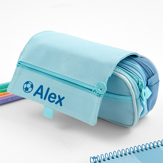 Blue Three-zipper School Cases