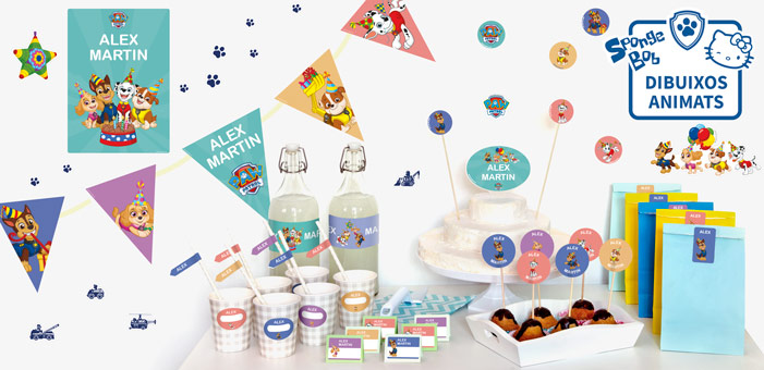 Pack de dibuixos animats per a decoració d'aniversari