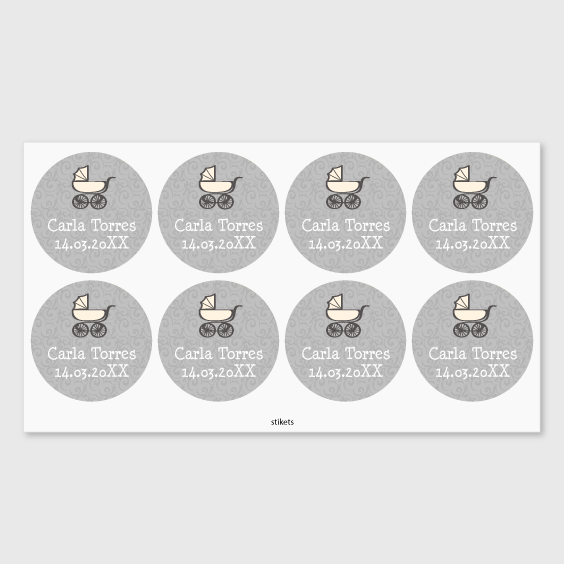 Round labels for baptisms