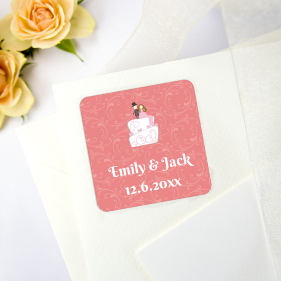 Square labels for weddings