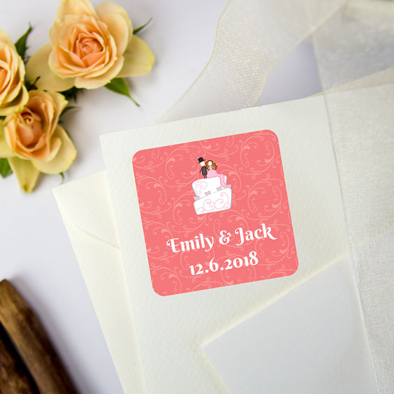 Square labels for weddings