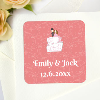 Square Wedding Favour Stickers