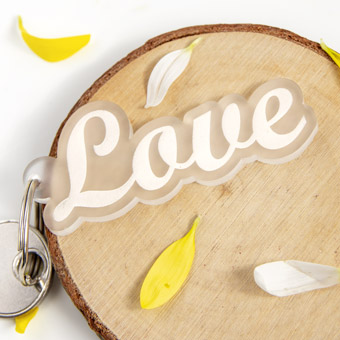 Llavero personalizado de metacrilato con nombre