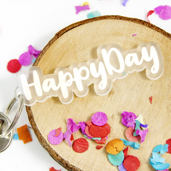 Personalized Acrylic Keyring with Names or Words