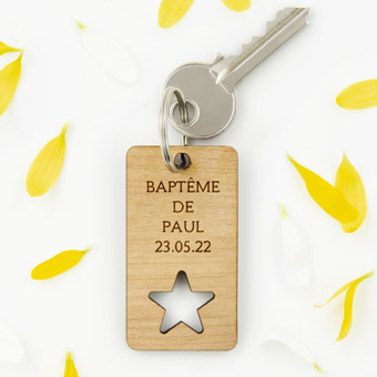 Porte-clés en bois personnalisé