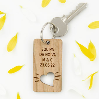 Porta-chaves personalizado de madeira