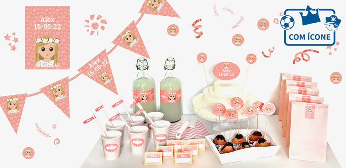 Pack de etiquetas com ícone para decoração de festas