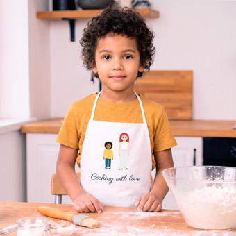 Tablier de cuisine personnalisé pour enfants avec famille Twinies®