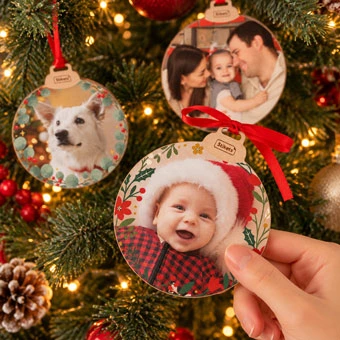 Personalised wooden Christmas Ornament with Photo