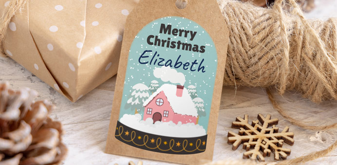 Karácsonyi motívumos ajándékcímkék