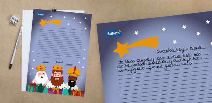 Carta de la noche de Reyes para escribir