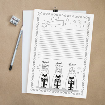 Carta dels Reis Mags per escriure i pintar