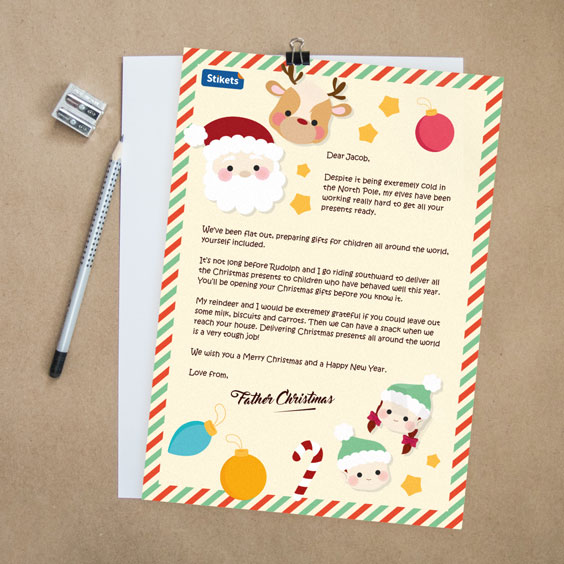Personalised Letter From Santa – Custom Child's Name, Message & Gift – UK Seller