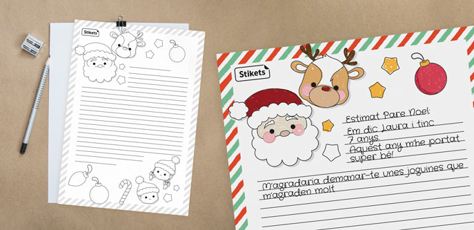 Carta de personatges nadalencs per escriure i pintar