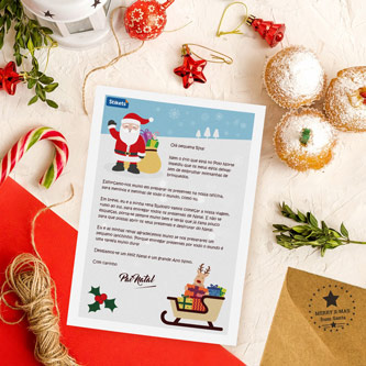 Carta do Natal do Pai Natal para imprimir