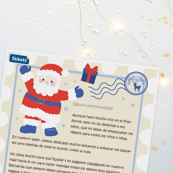Carta con personajes navideños