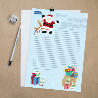 Carta de Papá Noel y sus elfos para escribir