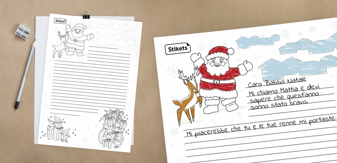 Lettera di Babbo Natale e dei suoi elfi da scrivere e colorare