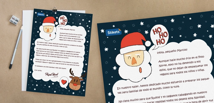 Carta de Papa Noel y Rudolf